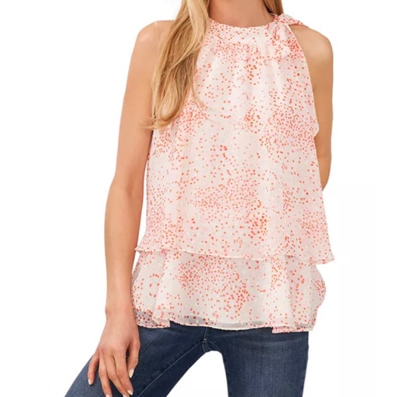 CeCe Tops - CeCe Tie Halter Neck Blouse Size L